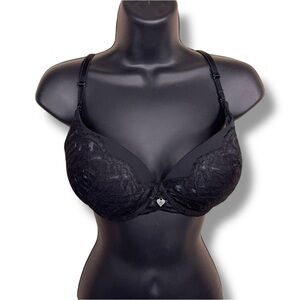 34DD Blackheart Push Up Bra Padded Adjustable Strap Underwire Lined
